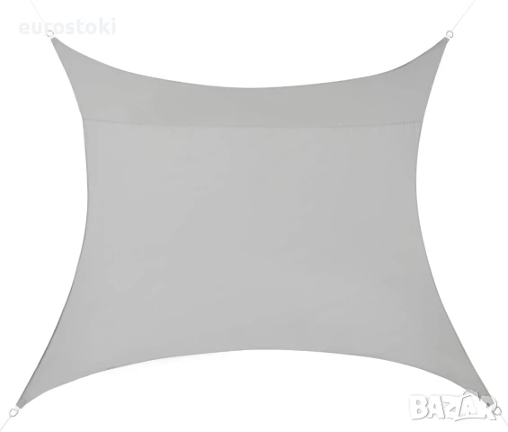 Сенник с правоъгълно платно, UV защита, светло сиво, 400 x 600 см, полиестер 