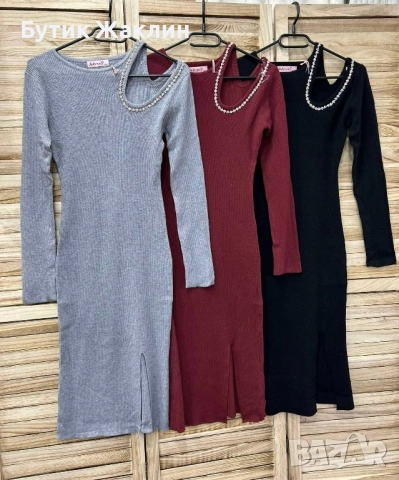 Дамска рокля с красив елемент рипс плетиво 