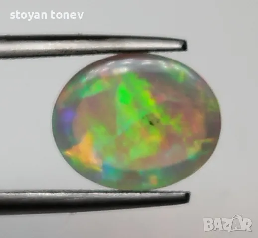 Деликатен кристален опал с нежни цветове - 2.08кт.! Сертифициран!, снимка 7 - Други - 49735004