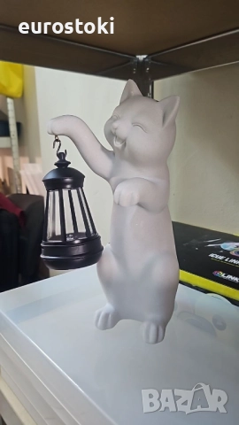 Статуя на котка от смола със соларен фенер - външни и вътрешни декорации, статуи с фенери за градина, снимка 7 - Градински мебели, декорация  - 52484990
