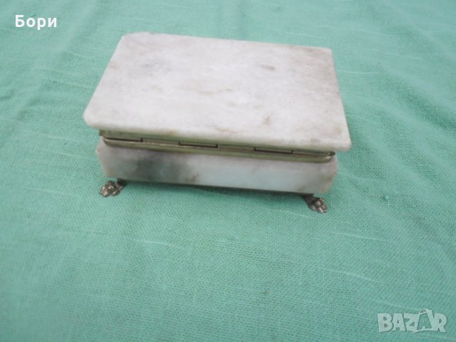 Мраморна кутия с метален обков, снимка 6 - Декорация за дома - 35042240