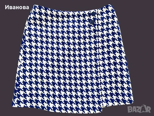 Розово-бяло каре пола. Поличка Rezerved. Фуксия, синьо, снимка 9 - Поли - 50594053