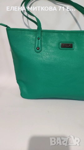 Кожена дамска чанта в страхотен зелен цвят, снимка 6 - Чанти - 52002924