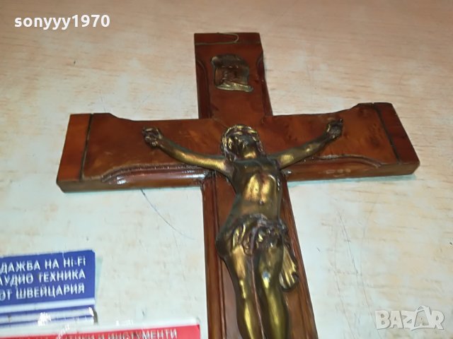 кръст с христос-дърво/мед/месинг-внос франция 2907212043, снимка 8 - Антикварни и старинни предмети - 33665308