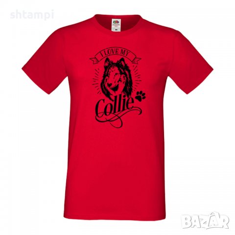 Мъжка тениска I Love My Collie Dog,Куче, животно,подарък,изненада, снимка 3 - Тениски - 36933817
