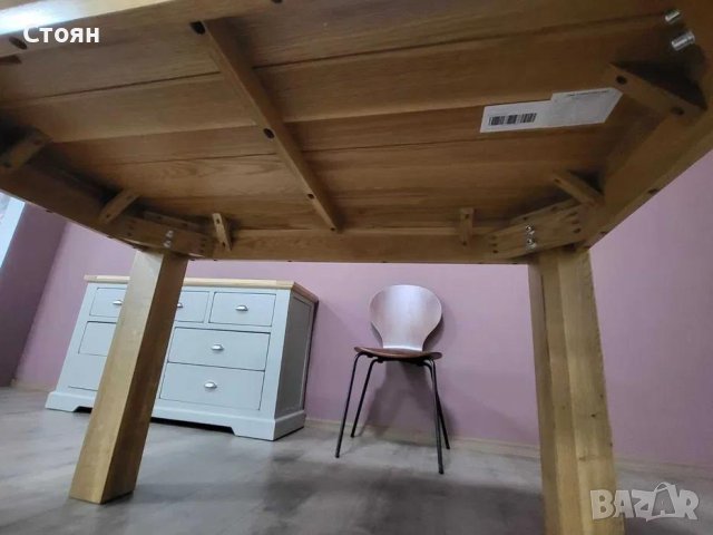 Малка дървена трапезна маса от 100 % дъб, снимка 7 - Маси - 43171541