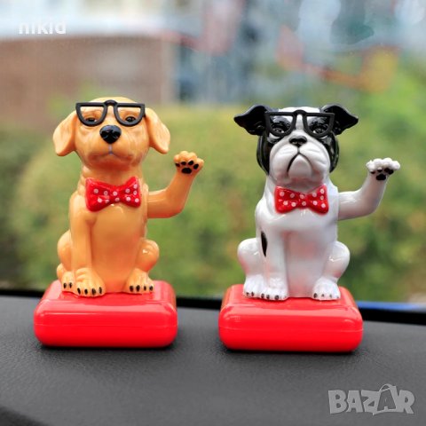 Куче Соларна танцуваща играчка фигурка украса торта сувенир автомобил кола