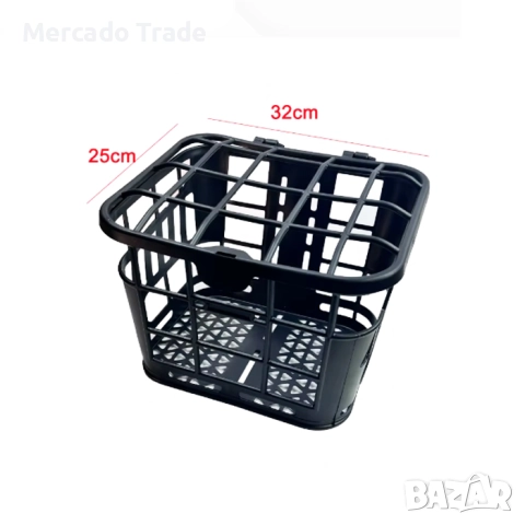 Кошница за велосипед с капак Mercado Trade, PVC, Черен, снимка 5 - Аксесоари за велосипеди - 51508651