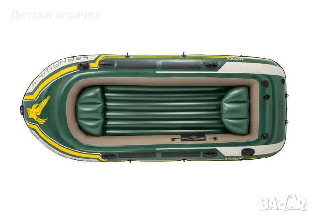 Надуваема лодка Seahawk 4 Intex, за 4 души, PVC, 351 х 145 см, зелена, снимка 6 - Водни спортове - 49981852