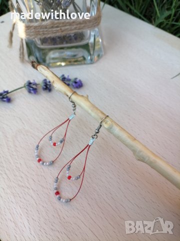 Ръчно изработен комплект колие и обеци, снимка 4 - Бижутерийни комплекти - 43246192