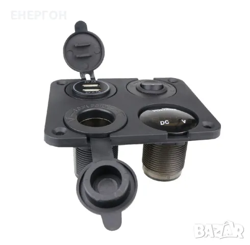 12V/24v панел за вграждане USB зарядно запалка волтметър Бушон копче, снимка 8 - Аксесоари и консумативи - 48099223