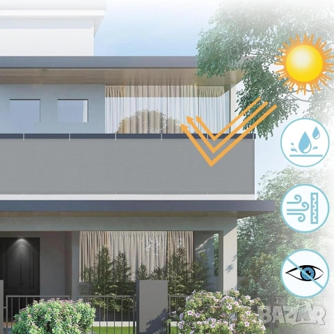 Водоустойчив и ветроустойчив параван за поверителност за балкон, тераса, ограда, снимка 6 - Други стоки за дома - 50051277