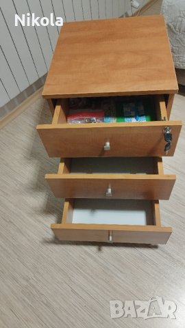 Шкафче за бюро на колела - контейнер със заключване 46/50/58см, снимка 2 - Шкафове - 43541071