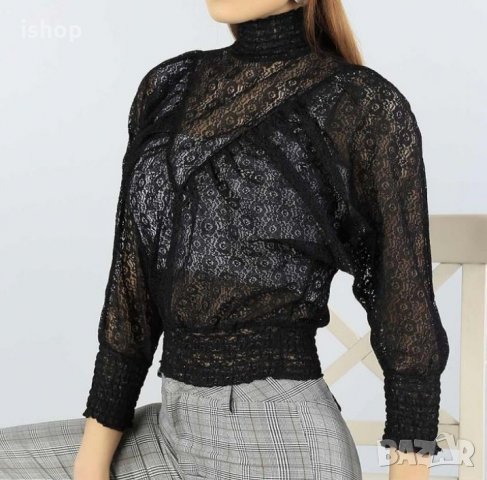 Дантелена Блуза, снимка 1 - Блузи с дълъг ръкав и пуловери - 33117632