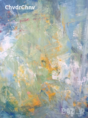 Цвятко Цветков 80см/голяма абстрактна българска картина масло върху платно/ексресионизъм, снимка 6 - Картини - 51454094