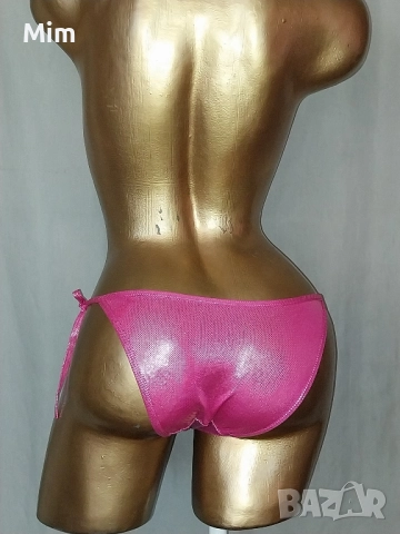 Бикина в розово и лилаво със странично завързване , снимка 2 - Бельо - 51479452