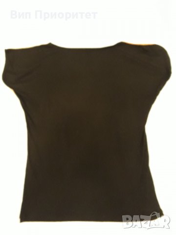 Черна тениска с красив принт- мадама и лято, изчистен черен гръб, дишащ био-памук; много приятна , снимка 8 - Тениски - 37416220