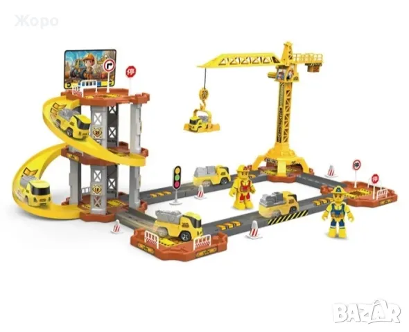 ДЕТСКА СТРОИТЕЛНА ПЛОЩАДКА С ПИСТА И КРАН МН2002, снимка 3 - Образователни игри - 47892947