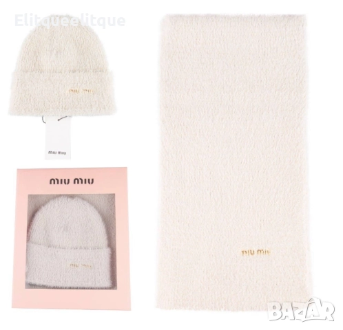 комплект пухена  шапка и шал в кутия ysl saint laurent celine moncler loewe, снимка 9 - Шапки - 52199820