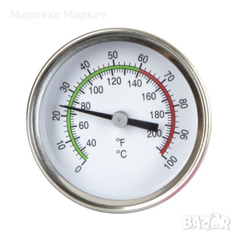 Метален термометър за течности и мляко, снимка 2 - За селскостопански - 42988156