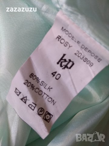 ЕСТЕСТВЕНА КОПРИНА дамска рокля с презрамки в бледозелен цвят, снимка 6 - Рокли - 32589448