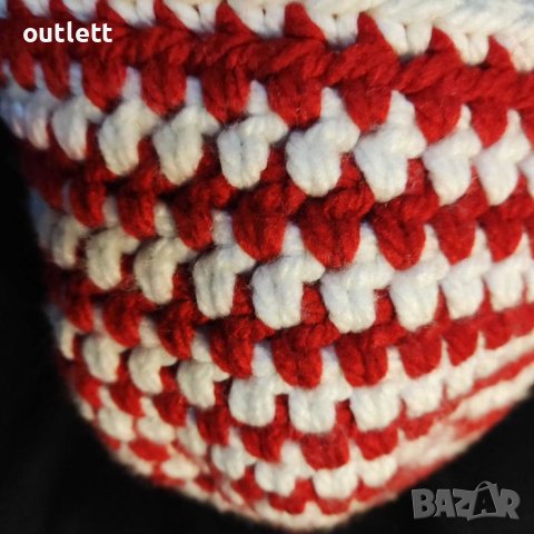 Плетена Шапка Мартеница ръчна изработка обиколка на главата 58 59. шапката е изпрана готова за употр, снимка 2 - Шапки - 43343771