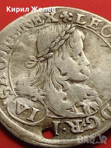 Сребърна монета 6 кройцера Леополд първи Грац Херцогство Щирия 13740, снимка 3 - Нумизматика и бонистика - 42984523