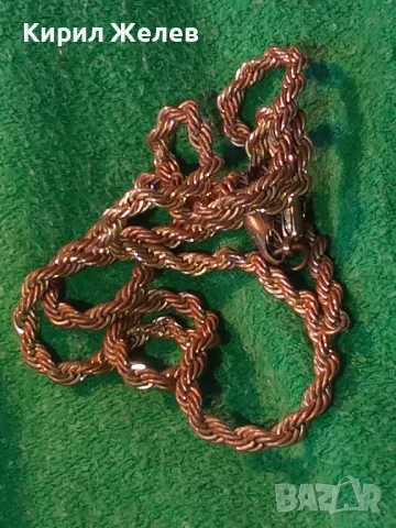 СТАР СТОМАНЕН ЛАНЕЦ ВИНТИДЖ ПЛЕТКА със СЛЕДИ от ПОЗЛАТА МАРКИРОВКИ и НУЖДА от ЛЕК РЕМОНТ 13767, снимка 16 - Колиета, медальони, синджири - 47111702