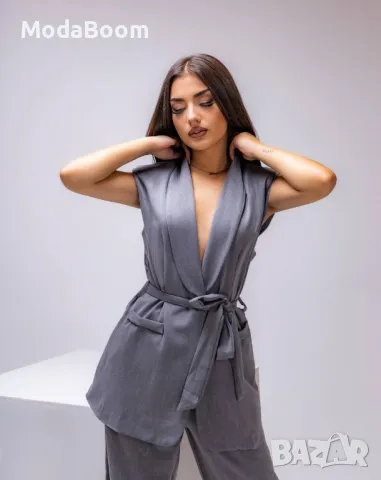 Сив дамски комплект от две части , снимка 4 - Комплекти - 48008992