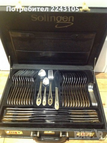 Комплект прибори за хранене със златен орнамент SOLINGEN - 84 части в куфар, снимка 6 - Прибори за хранене, готвене и сервиране - 39084771