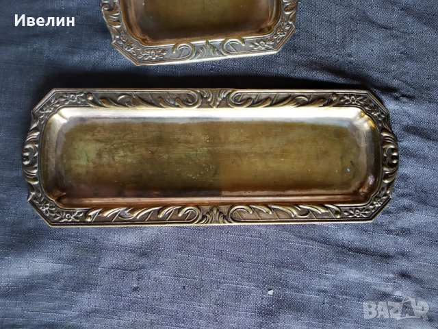 две посребрени месингови поставки арт деко, снимка 3 - Антикварни и старинни предмети - 28993601