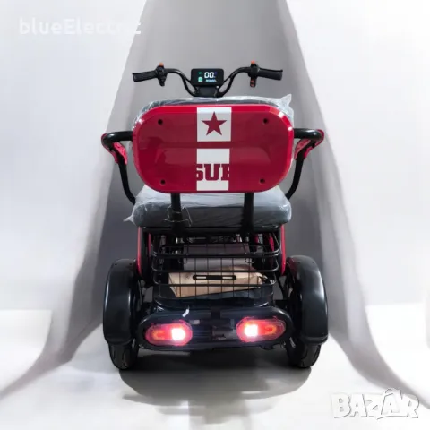 Електрическа триместна триколка blueElectric C1 1800W | 48V | 24Ah | RACING RED, снимка 4 - Мотоциклети и мототехника - 49745536