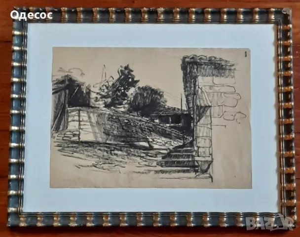 Петко Задгорски стара картина,туш на хартия 1902-1974