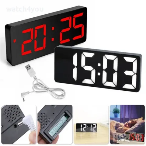 НОВ СВЕТЕЩ ДИГИТАЛЕН ЧАСОВНИК.LED ЧАСОВНИЦИ СЪС СВЕТЕЩИ ГОЛЕМИ ЦИФРИ АЛАРМА, ЕЛЕКТРИЧЕСКИ ЧАСОВНИК, снимка 12 - Други - 40541887