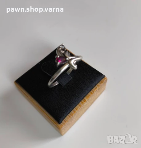 Ново сребърно пръстенче с фианити – проба 925, снимка 2 - Обеци - 50919320