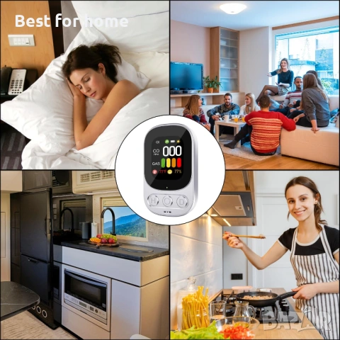 Мултифункционален Детектор 4-в-1: Въглероден оксид, Газ, Температура и Влажност, снимка 2 - Други инструменти - 53088676