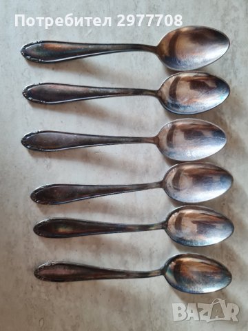 6 бр. сребърни лъжици 1900-1940г, снимка 2 - Други ценни предмети - 36923504