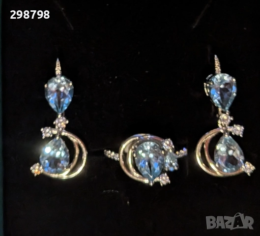 Сребърен комплект с Естествен Топаз, снимка 5 - Бижутерийни комплекти - 51945495