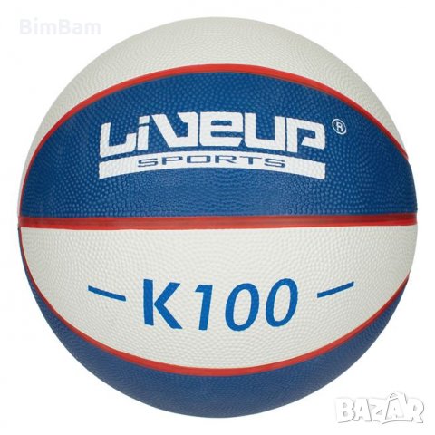 Промоция -40% отстъпка ! Стандартна баскетболна топка LIVEUP K100 White Blue No.7