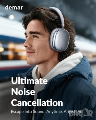 Безжични слушалки H5Max, -56dB хибридно активно шумопотискане, Hi-Res, снимка 3 - Bluetooth слушалки - 52972551