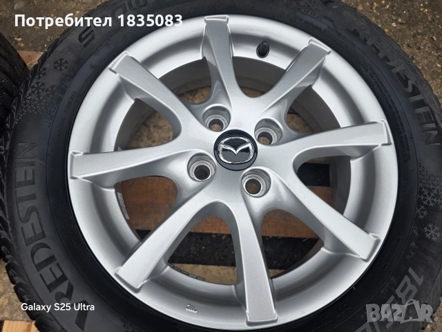 Лети джанти 15ки 4х100 Mazda + зимни гуми 185/65/15 Vredestein, снимка 7 - Гуми и джанти - 53425590