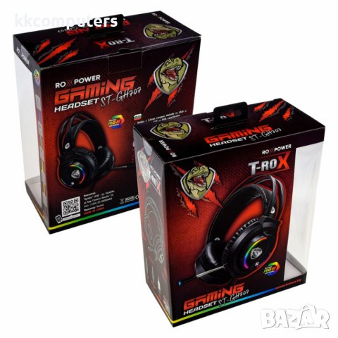 Гейминг слушалки за компютър с микрофон ROXPOWER T-ROX STGH707      Производител: Roxpower     Модел, снимка 3 - Слушалки и портативни колонки - 44030410