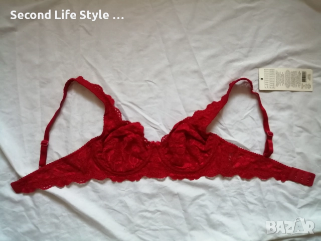 75B нов червен дантелен сутиен , снимка 16 - Бельо - 52921968