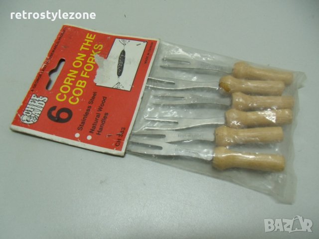 № 4071 компект 6 бр. малки вилички за царевица, снимка 3 - Други ценни предмети - 28330632
