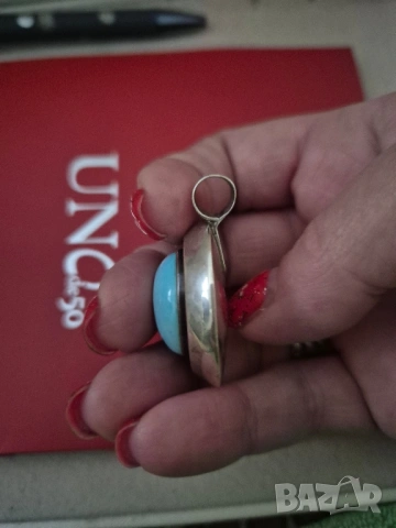 сребро и ларимар, снимка 4 - Колиета, медальони, синджири - 53060229