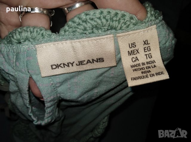Дизайнерска блуза тип туника с плетена дантела "DKNY"®, снимка 5 - Туники - 28199127