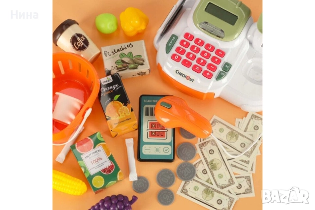Детски супермаркет Home, реална Елка, плодове, четец, снимка 4 - Образователни игри - 52620418
