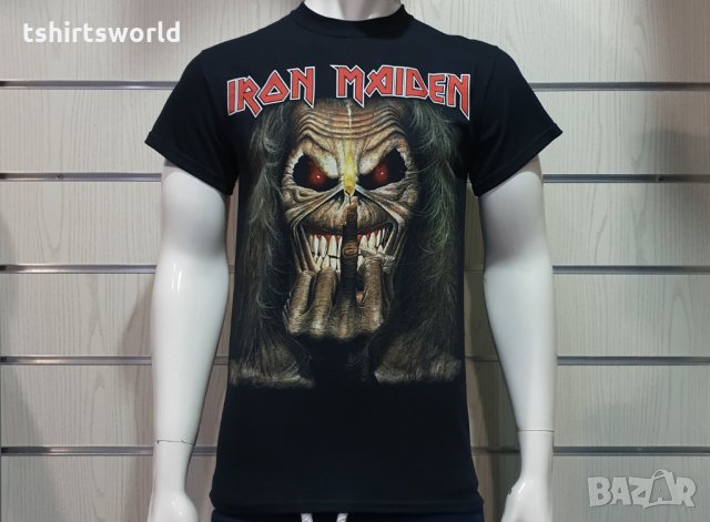 Нова мъжка тениска с дигитален печат на музикалната група Iron Maiden- Eddie Candle Finger, снимка 5 - Тениски - 34598668