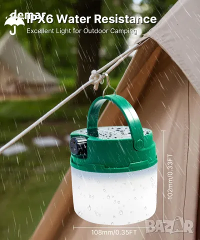 Къмпинг гирлянди - 2 в 1 соларни и USB акумулаторни, 3600mAh, 8 режима, водоустойчиви, 12 метра, снимка 5 - Лед осветление - 50290085