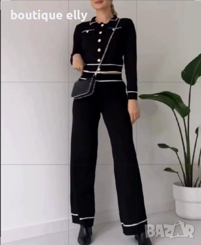 дамски комплект в черно и бяло